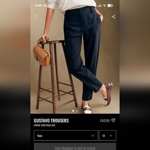 Sezane Navy Gustavo Trousers